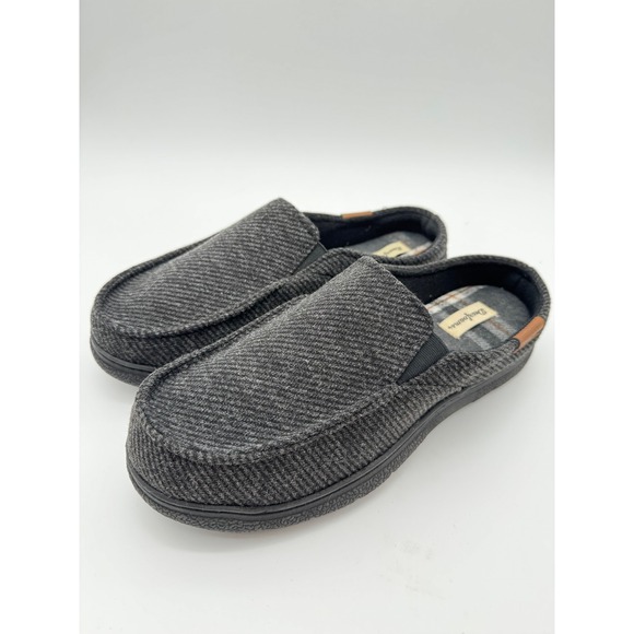 dearfoams Other - Dearfoams Men's Slippers Black Memory Foam Size 11-12 Slip On Comfort